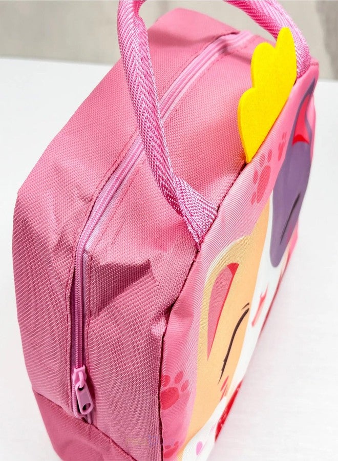 INSTABUYZ 3D Printed Hot & Cold Leak-Proof Insulated Lunch Bag – Pink Cat Wings Design, Tote Hand-Held Tiffin Bag for Office, School, Kids, Women & Men - Image 3