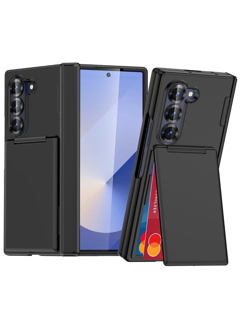 for Galaxy Z Fold 7 2025 Phone Case, Z Fold 7 Wallet Phone Case with Card Holder, Hinge Protection and Stand Function, Slim Full Body Shock Protection