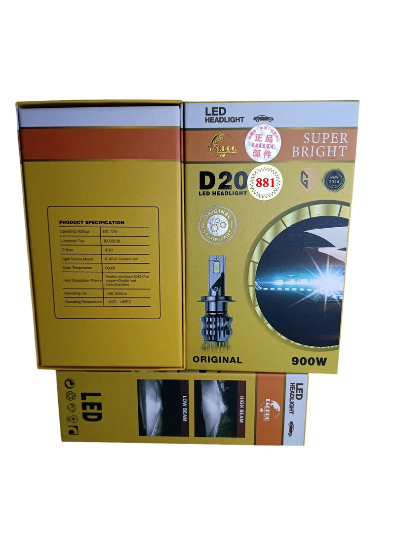 TACPRO Car D20 headlight model 881, long lifespan, high efficiency, super bright, high quality. - Image 5
