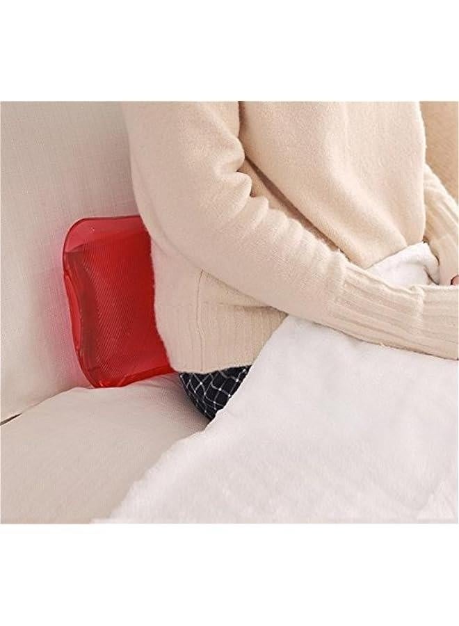 Generic Hot Water Bottle with Cover Knitted, Transparent Hot Water Bag 2 Liter - Red  - Image 5