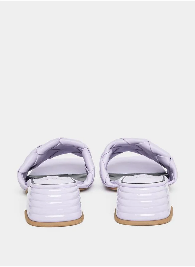 ستايلي Weave Strap Block Heel Sandals