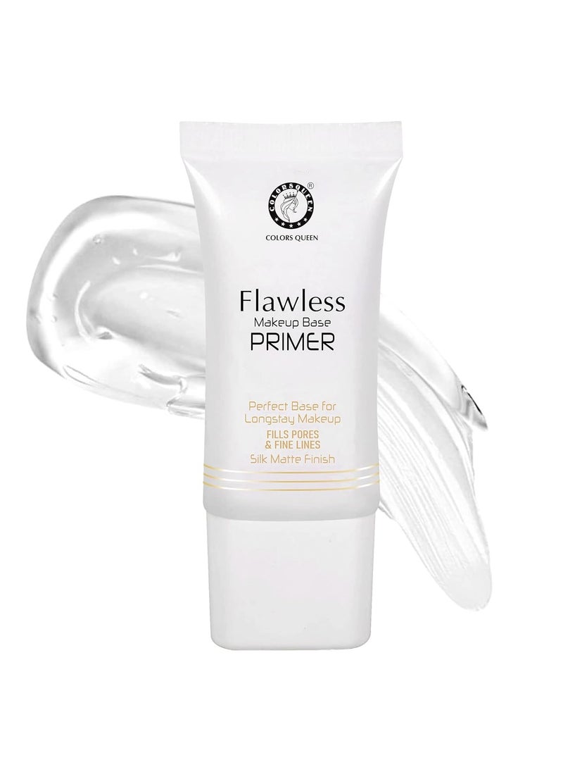 COLORS QUEEN Flawless Makeup Base Primer Face SPF15 Minimizes Redness Long Stay Makeup Fills Pores Fine Lines Silky Matte Finish  - Image 1