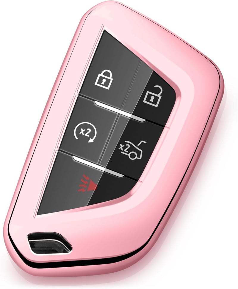 ZSPDACC ZODA ZSPDACC Pink Rose Gold TPU Key Fob Cover for Cadillac Escalade ESV CT4 CT5 - Image 1