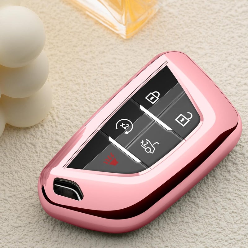 ZSPDACC ZODA ZSPDACC Pink Rose Gold TPU Key Fob Cover for Cadillac Escalade ESV CT4 CT5 - Image 4