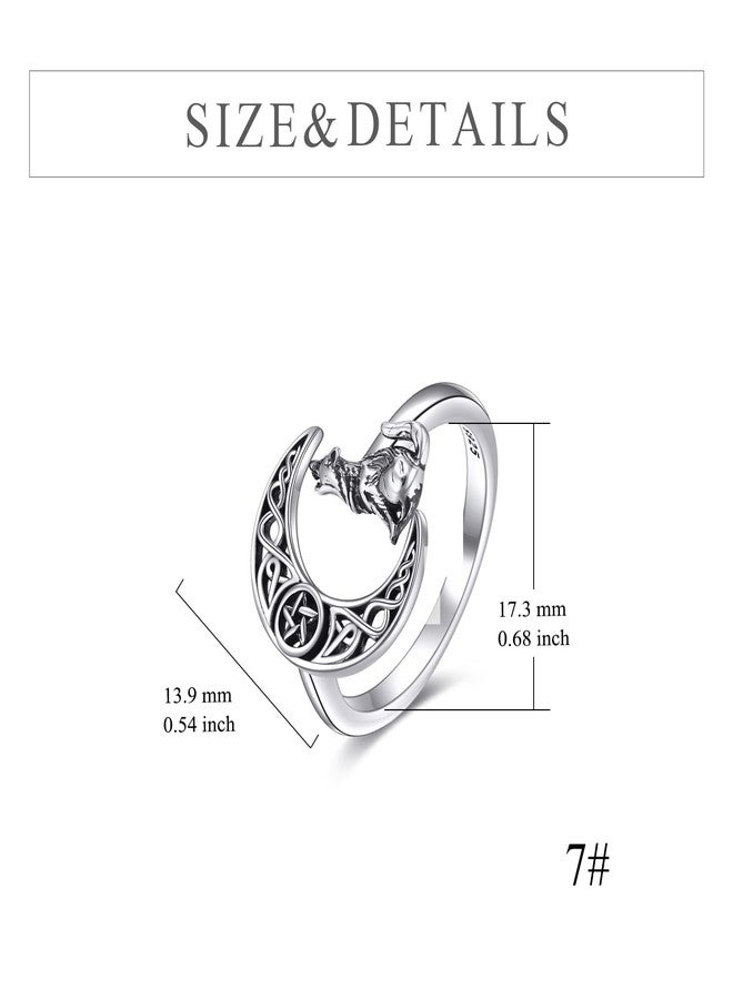 POPLYKE Celtic Wolf Rings for Women & Men: Sterling Silver, Modern, Statement Rings (Silver) - Image 3