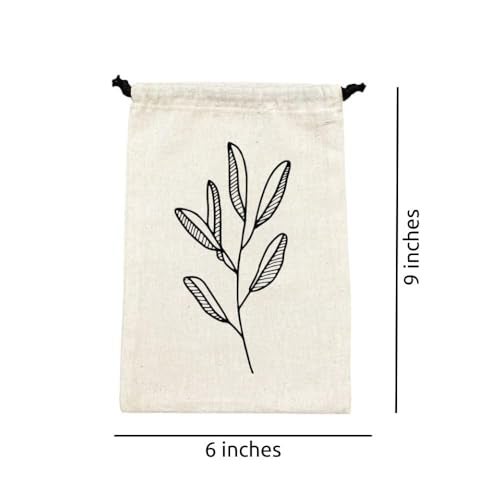 IVILLAGE Drawstring Cotton Storage Potli Pouches with Floral Design For Small Jewelries, Money, Paper Notes, Return Gift Bags, Shagun Bags, Off White - Pack of 10 - Image 3
