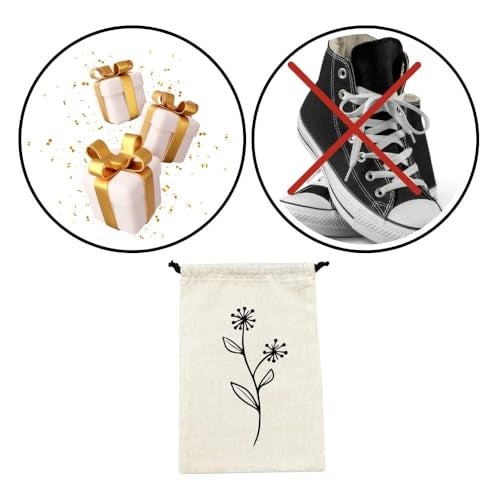 IVILLAGE Drawstring Cotton Storage Potli Pouches with Floral Design For Small Jewelries, Money, Paper Notes, Return Gift Bags, Shagun Bags, Off White - Pack of 10 - Image 5