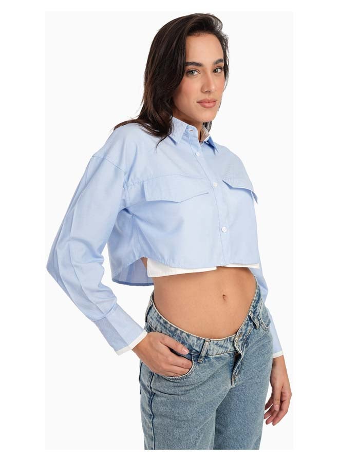 Carina Asymmetrical Cropped Shirt - Image 1