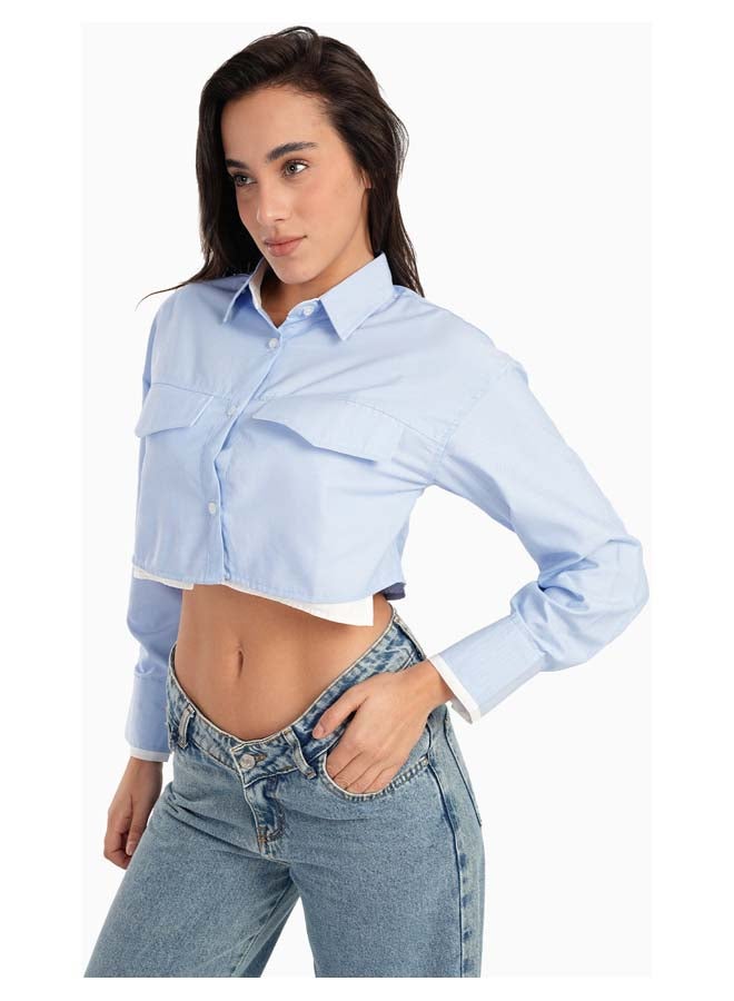 Carina Asymmetrical Cropped Shirt - Image 2