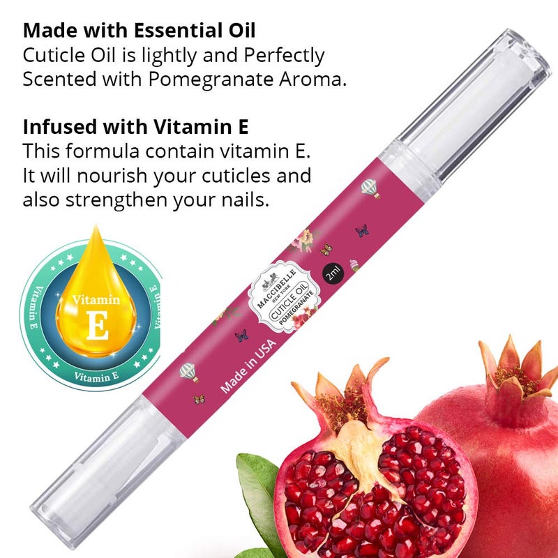 Maccibelle Pomegranate Pure Cuticle & Nail Oil Pen 2ml Heals Dry Cracked Cuticles. - Image 2