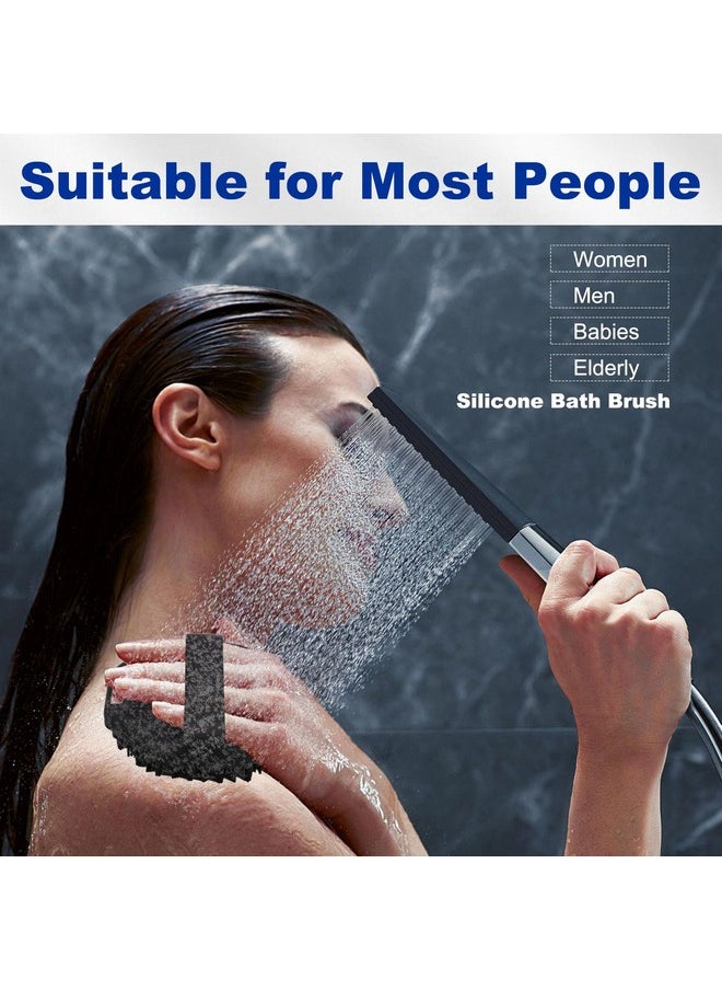 HAYSNA HAYSNA Silicone Body Scrubber, Men Body Scrubber, Gentle Exfoliating, Suitable for All Skin Types, Handheld Shower Brush, Rich Lathering, Easy to Clean (Black)  - Image 2