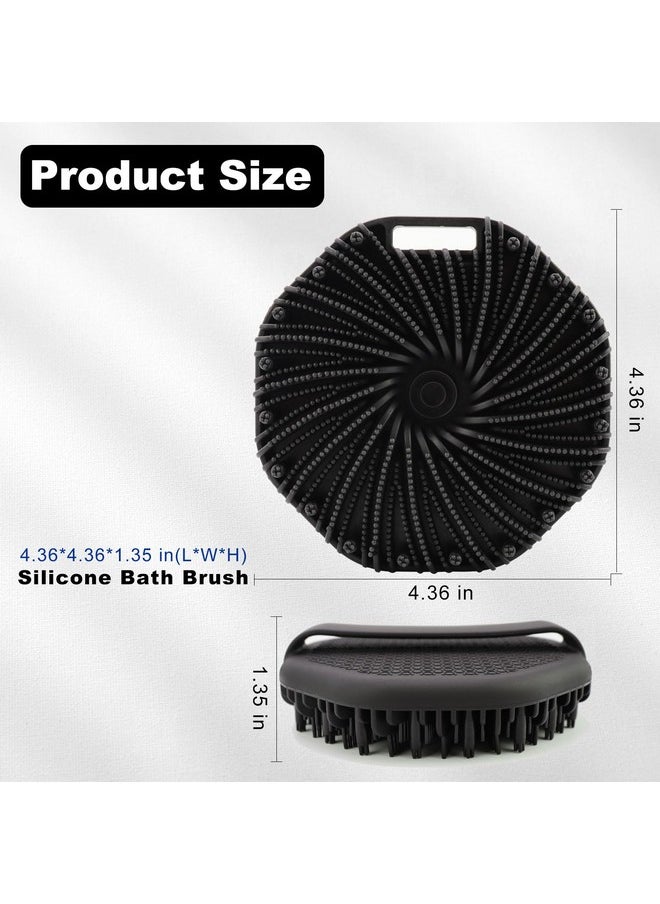 HAYSNA HAYSNA Silicone Body Scrubber, Men Body Scrubber, Gentle Exfoliating, Suitable for All Skin Types, Handheld Shower Brush, Rich Lathering, Easy to Clean (Black)  - Image 5
