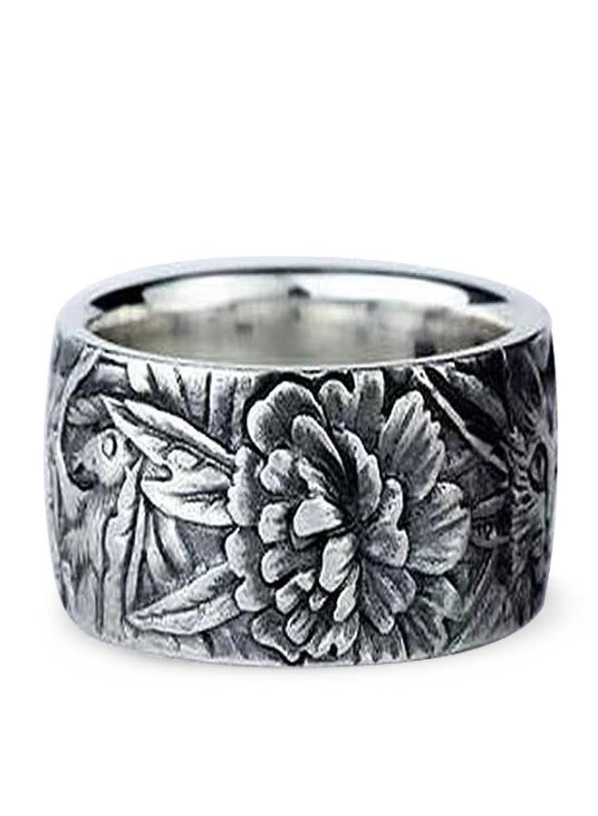 HAIXIAN Retro Cat Statement Band Ring,Cocktail Party Punk Gothic Band Ring,Animal Carved Ring for Women (Ring_A, 10) - Image 4
