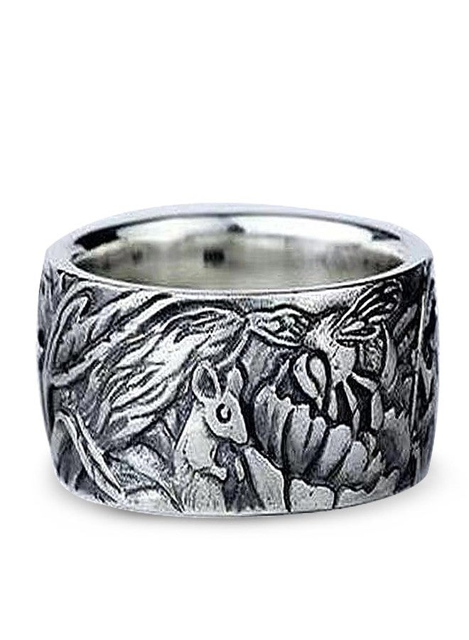 HAIXIAN Retro Cat Statement Band Ring,Cocktail Party Punk Gothic Band Ring,Animal Carved Ring for Women (Ring_A, 10) - Image 3
