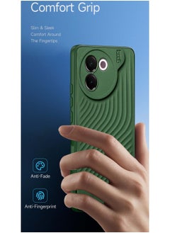 Gear4 Vivo V30e 5G 2024 Liquid Silicone With Wavey Texture Case Cover - Dark Green  - Image 2
