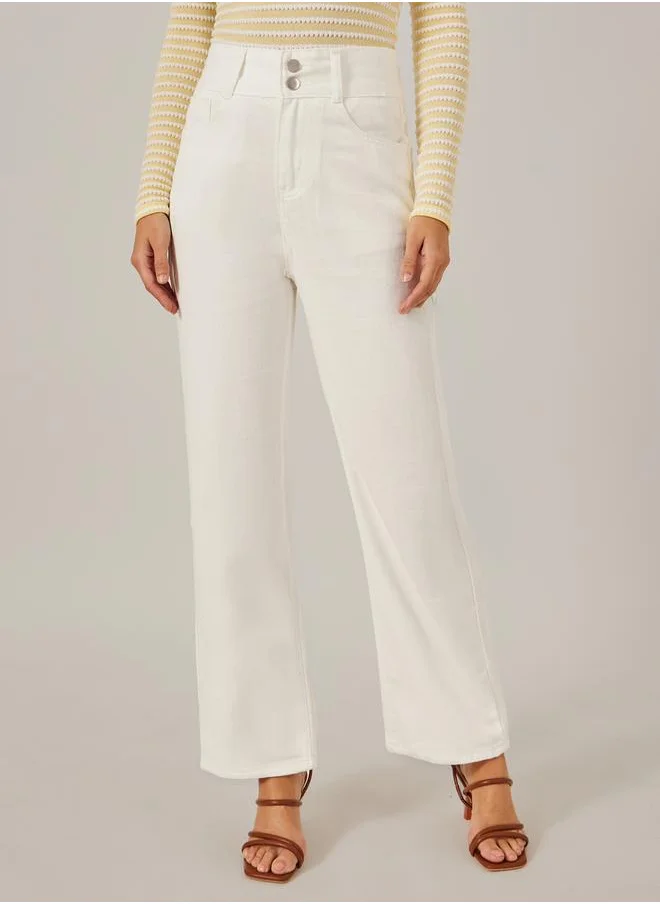 ستايلي Mid Rise Wide Leg Jeans