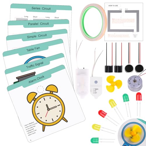 GiftAmaz Paper Circuits Kit for Kids STEM Electric Circuit Motors Kit ChildFriendly Paper Circuit Board DC Motor Led Light Diodes Educational STEM Toys Science Experiments Set for Kids 812 - Image 1