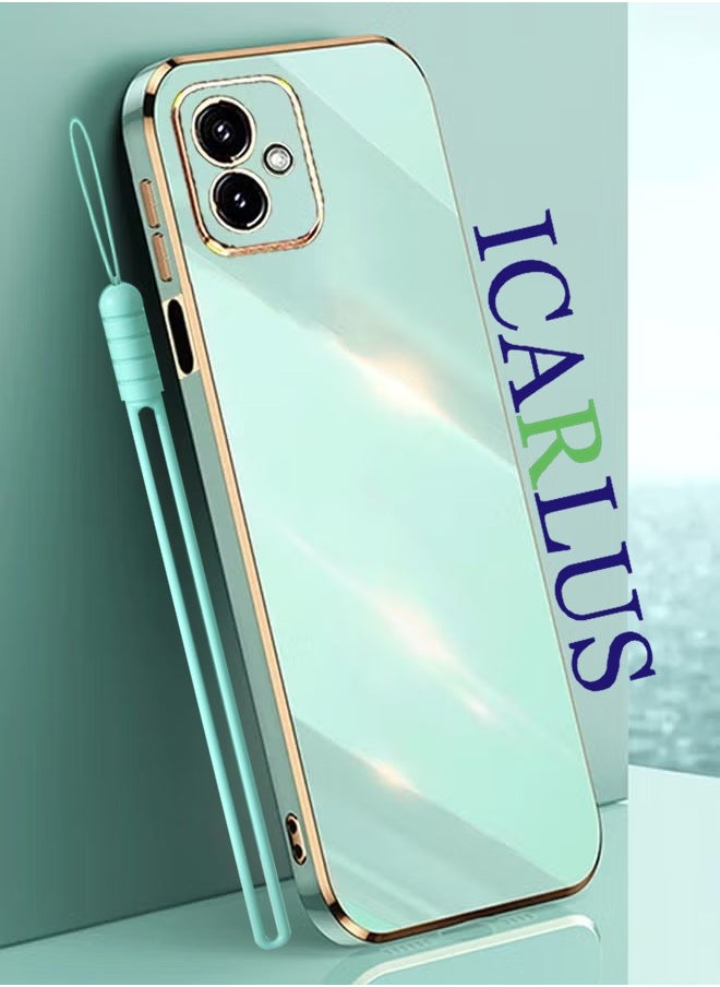 ICARLUS For Motorola Moto G54 5G Case Glossy Electroplating TPU Protective Cover Gold-Green 