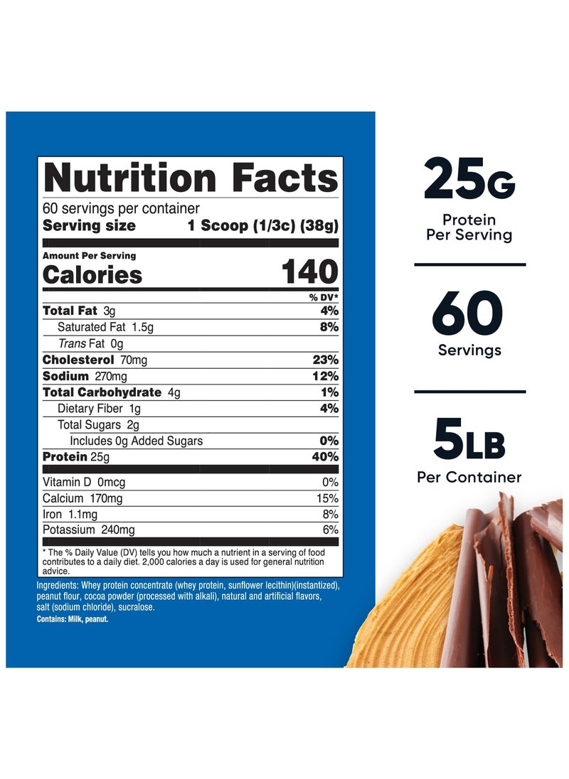 Nutricost - Whey Protein - Whey Protein Concentrate (Chocolate Pb ), 25 G Protein Per Serving, 60 Servings, 5 Lb Per Container Chocolate Pb Naturally And Artificially Flavored Net Wt.5 Lb - Image 1