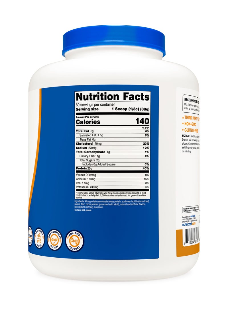 Nutricost - Whey Protein - Whey Protein Concentrate (Chocolate Pb ), 25 G Protein Per Serving, 60 Servings, 5 Lb Per Container Chocolate Pb Naturally And Artificially Flavored Net Wt.5 Lb - Image 1