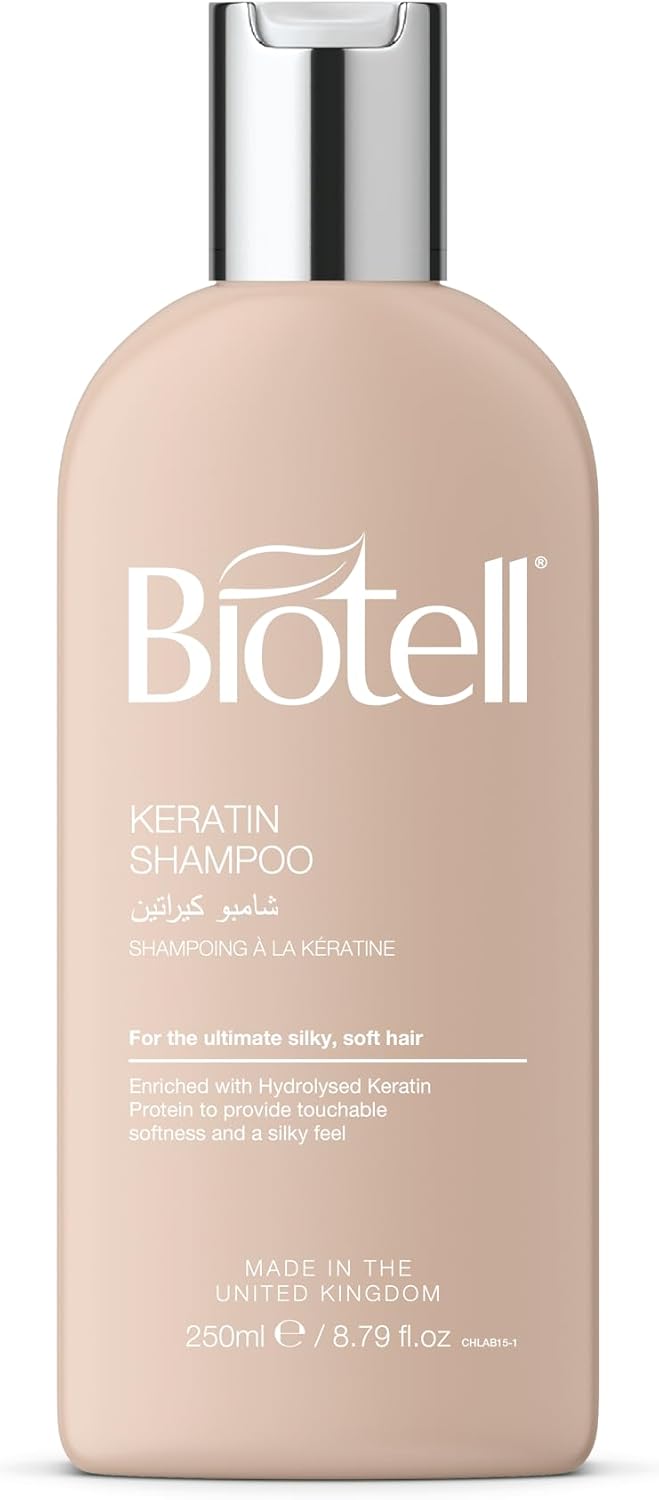 Keratin Shampoo 250ml Enriched with Hydrolysed Keratin Protein for Deep Nourishment Frizz Control Moisture Lock Formula Softens Smooths Hydrates Dry Damaged Hair for Sleek Hair