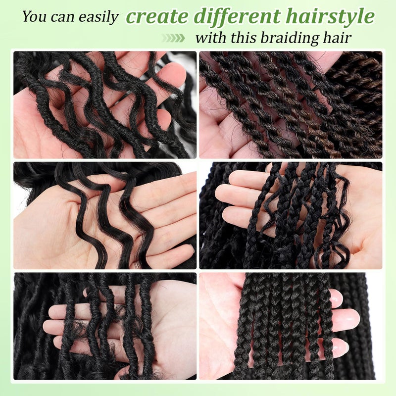 Eerya Long Curly Braiding Hair 18 Inch 2 Packs Deep Ocean Wave Crochet Hair for Black Women Deep Wave Braiding Hair for Boho Braidsï¼ˆ18 inch, #33ï¼‰ - Image 5