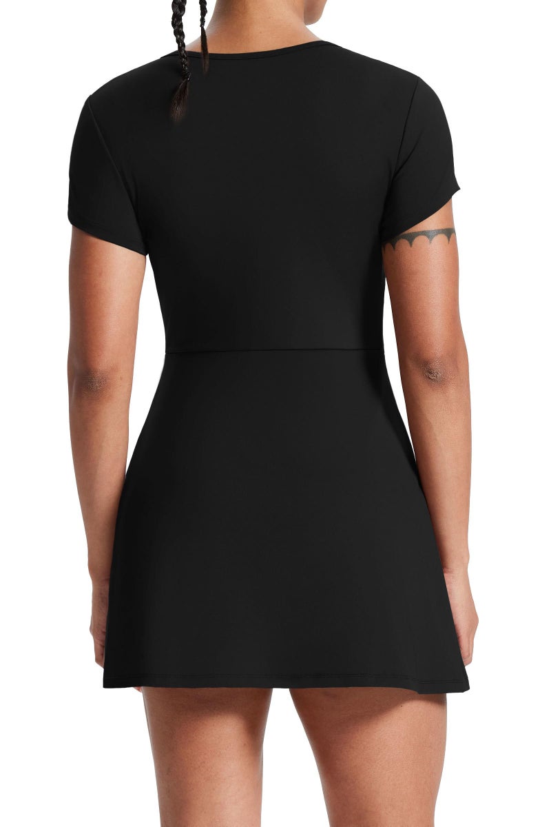 NIASHOT Black Dress Tennis Dresses for Women Athletic Golf Clothes Spring Fashion Shorts Workout Skort Graduation Vacation Outfits L - Image 4