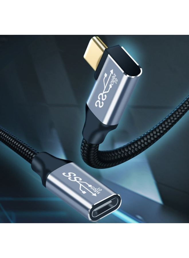 BURAQ 2m 10Gbps USB-C / Type-C Female to Male Elbow Charging Data Transmission Extension Cable  - Image 2