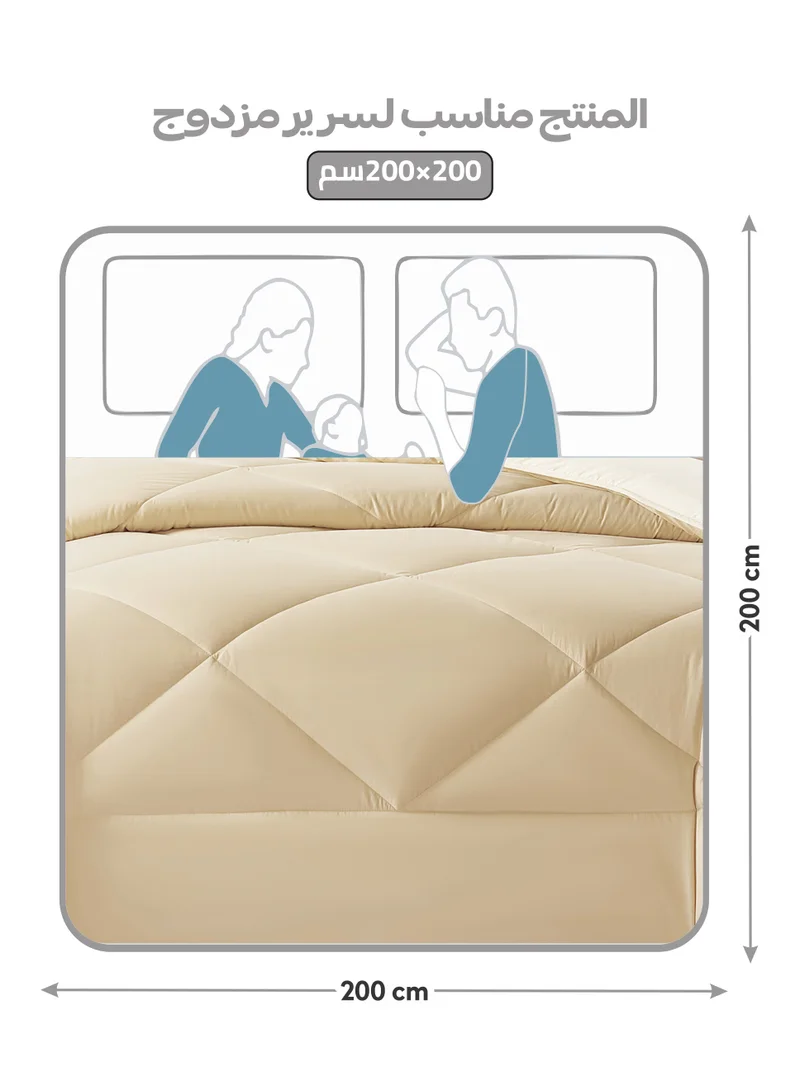 Donetella Bedding Comforter Set, King Size Fits 200x200 cm - 6-Pcs Solid Quilted Bed Set, Microfiber Fabric - 1 Comforter, 1 Fitted Sheet, 2 Pillow Shams, 2 Pillowcases