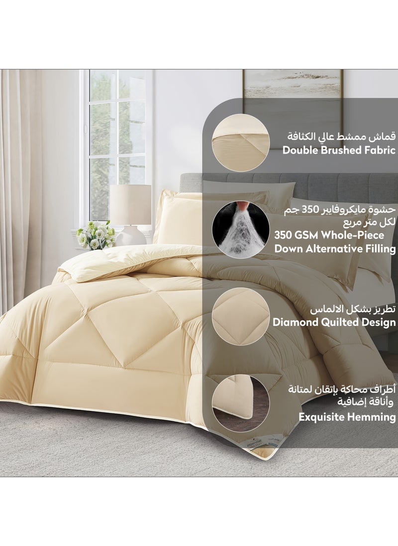 دوناتيلا طقم مفرش روزا سادة 6 قطع مقاس مزدوج 240 × 260 سم بحشوة ثابتة رمادي بني  - Image 5