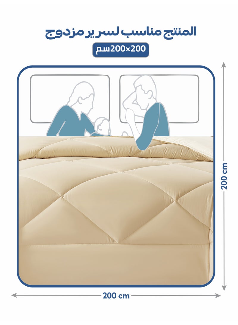 دوناتيلا طقم مفرش روزا سادة 6 قطع مقاس مزدوج 200 × 200 سم بحشوة ثابتة رمادي بني - Image 2