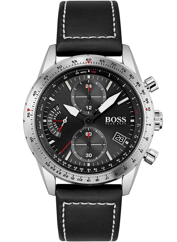 HUGO by Hugo Boss PILOT EDITION BROWN LEATHER MEN'S WATCH-1513853 44 mm  - Image 1