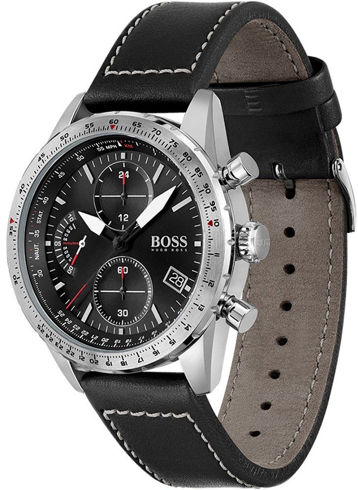 HUGO by Hugo Boss PILOT EDITION BROWN LEATHER MEN'S WATCH-1513853 44 mm  - Image 2
