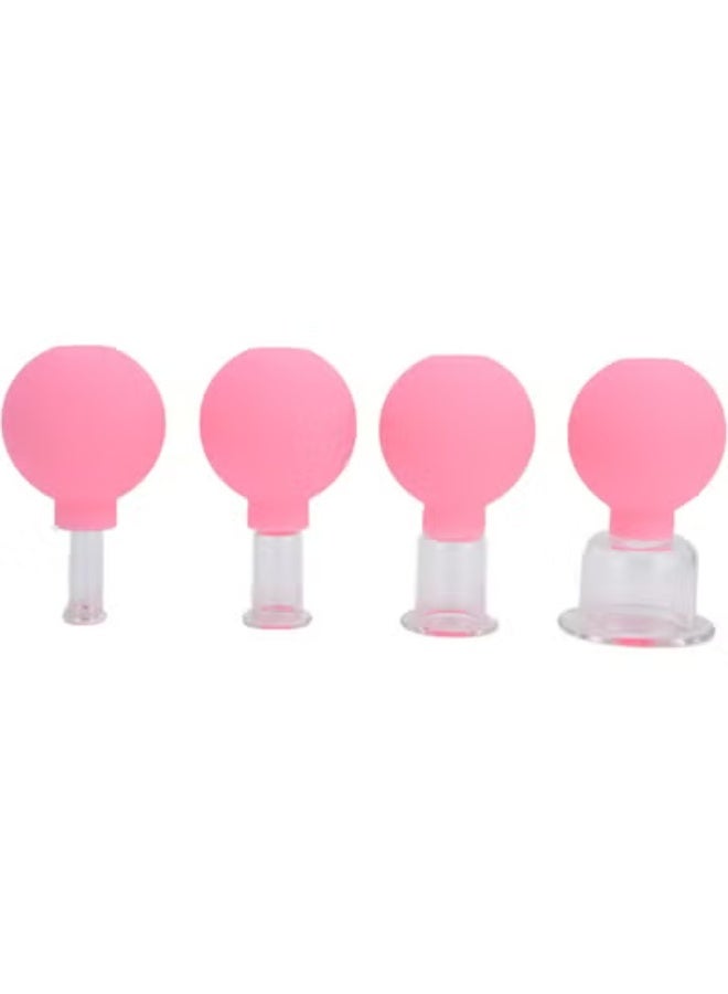 4-Piece Facial Cupping Therapy Set, Glass and Silicone Vacuum Massage Cups for Pain Relief, Muscle Relaxation, and Skin Stimulation - Image 2