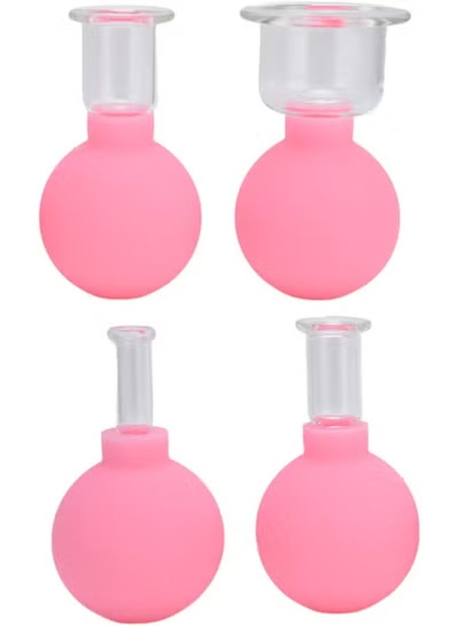 4-Piece Facial Cupping Therapy Set, Glass and Silicone Vacuum Massage Cups for Pain Relief, Muscle Relaxation, and Skin Stimulation - Image 4