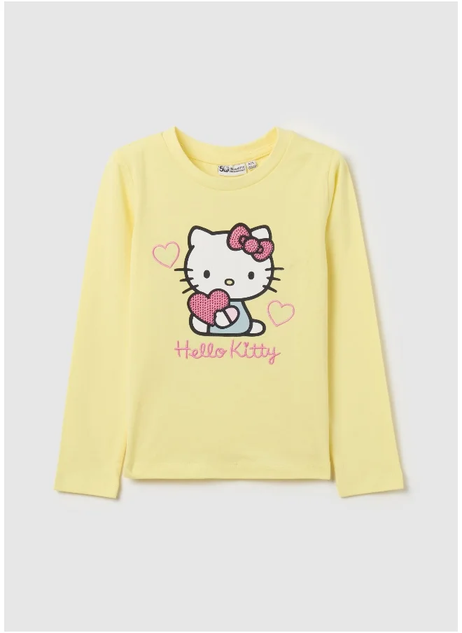 Ovs Long-sleeved Hello Kitty T-shirt with diamantÃ©s