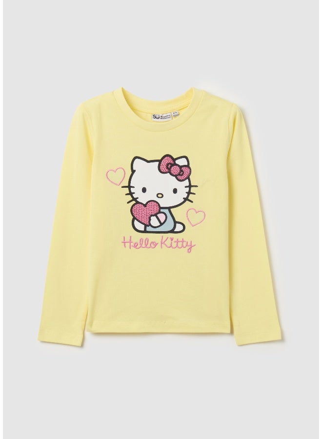 Ovs Long-sleeved Hello Kitty T-shirt with diamantÃ©s - Image 1