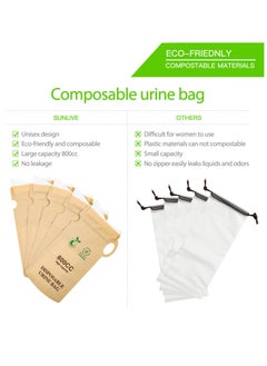 Excefore Disposable Urine Bags, 100% Compostable Unisex Urinals, 12 PCS 800ML Emergency Toilet for Car, Portable Camping Urinal Bags with Superior Absorbent Pad for Camping,Traffic Jams, Pregnant, Patient  - Image 2