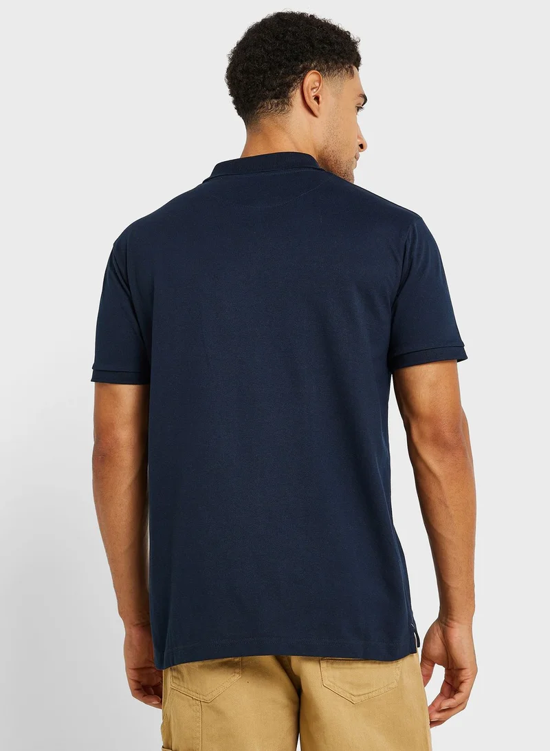 BRAVE SOUL Mens Polo Shirt With Contrast Colour