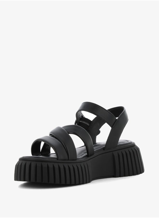 SJ - Women's Solid Open Toe Sandals with Buckle Closure - Image 1