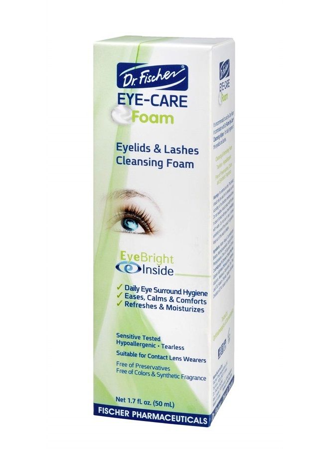 Dr. Fischer Eye-Care Foam | An Eyelid and Lashes Cleanser to Calm, Ease, Refresh and Moisturize the Skin Around the Eyes | Preservative and Paraben Free | Gentle, Tearless, Cleansing Formula - 1.7 fl.