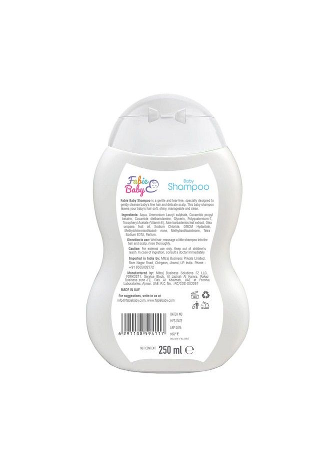 Fabie Baby Premium Imported Tear Free Baby Shampoo ; Dubai Certified Toxin Free ; Cleans & Conditions Hair Organic Shampoo Baby Shampoo 250Ml Imported Made In Dubai - Image 3