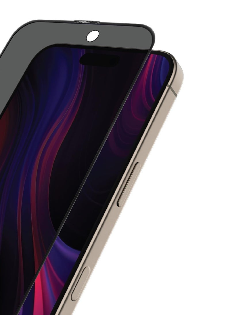 Moxedo Moxedo Ultra Shield Tempered Glass Screen Protector Privacy 9H Hardness Full Coverage Anti-Spy Protection with Auto-Align Easy Applicator for iPhone 16 Pro 6.3 inch  - Image 1