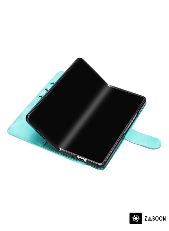 Zaboon Protective Case For Samsung Galaxy Z Fold3 5G Heart Pattern Skin Feel Leather - Image 3