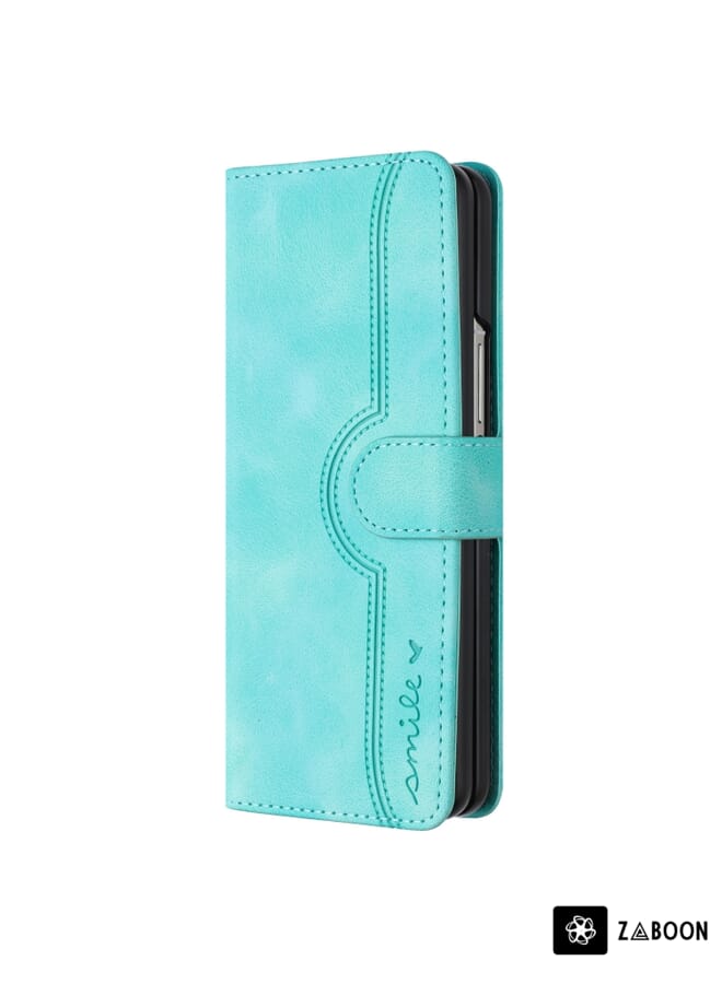 Zaboon Protective Case For Samsung Galaxy Z Fold3 5G Heart Pattern Skin Feel Leather - Image 2