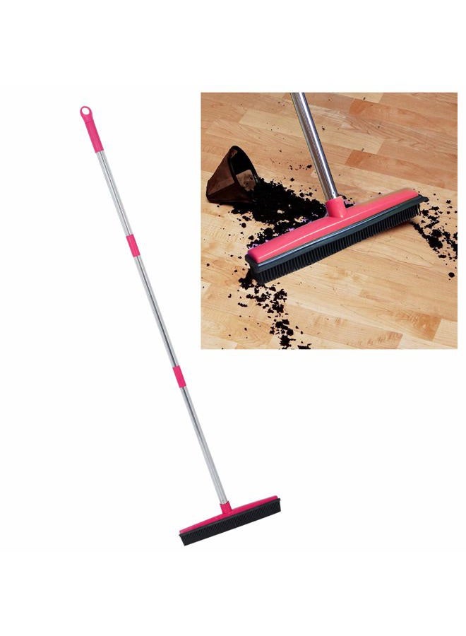 EBTOOLS Carpet Hair Removal Broom, Dust-Free Hand Washing Rubber Floor Brush, Pet Hair Dust Removal, Suitable for Daily Household Cleaning(Pink) - Image 4