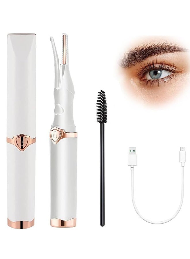 Generic Electric Heated Eyelash Curler, USB Rechargeable Finalize Heated Eyelash Curler, Mini Portable Makeup Electric Eyelash Curling, Eyelash Curler Eyelash Tool, 3 Temperature Settings - White  - Image 1