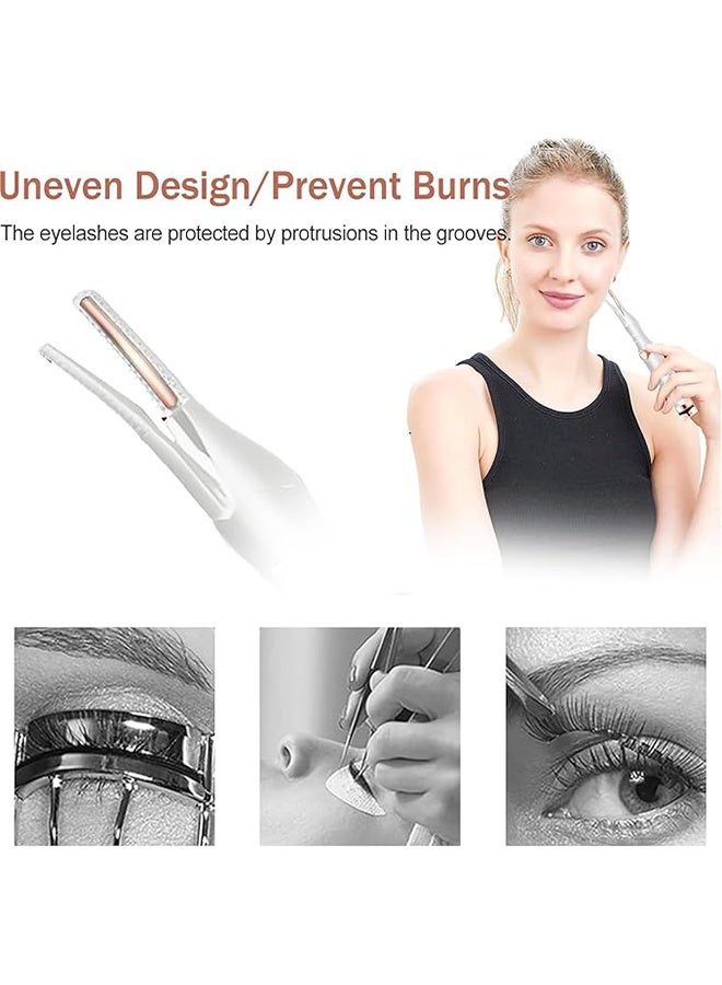 Generic Electric Heated Eyelash Curler, USB Rechargeable Finalize Heated Eyelash Curler, Mini Portable Makeup Electric Eyelash Curling, Eyelash Curler Eyelash Tool, 3 Temperature Settings - White  - Image 5
