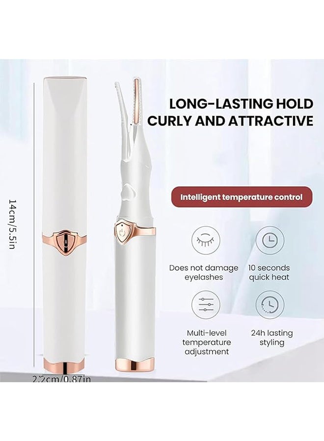Generic Electric Heated Eyelash Curler, USB Rechargeable Finalize Heated Eyelash Curler, Mini Portable Makeup Electric Eyelash Curling, Eyelash Curler Eyelash Tool, 3 Temperature Settings - White  - Image 2