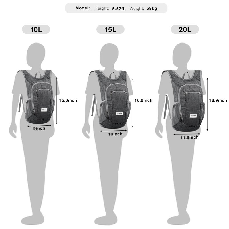 G4Free 10L/15L Hiking Backpack Lightweight Packable Hiking Daypack Small Travel Outdoor Foldable Shoulder Bag - Image 2